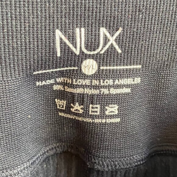 NWOT NUX Black Ribbed Leggings - Picture 3 of 6